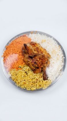 Picture of Fresh Rayan chicken, rice plate with marag of the day